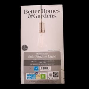 Better Homes & Gardens Modern 1 Pendant Light Satin Nickel Finish